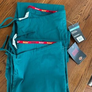NWT 2 Pairs Of Dickies Unisex EDS Scrub Pant Adult XS 83006 Drawstring  green